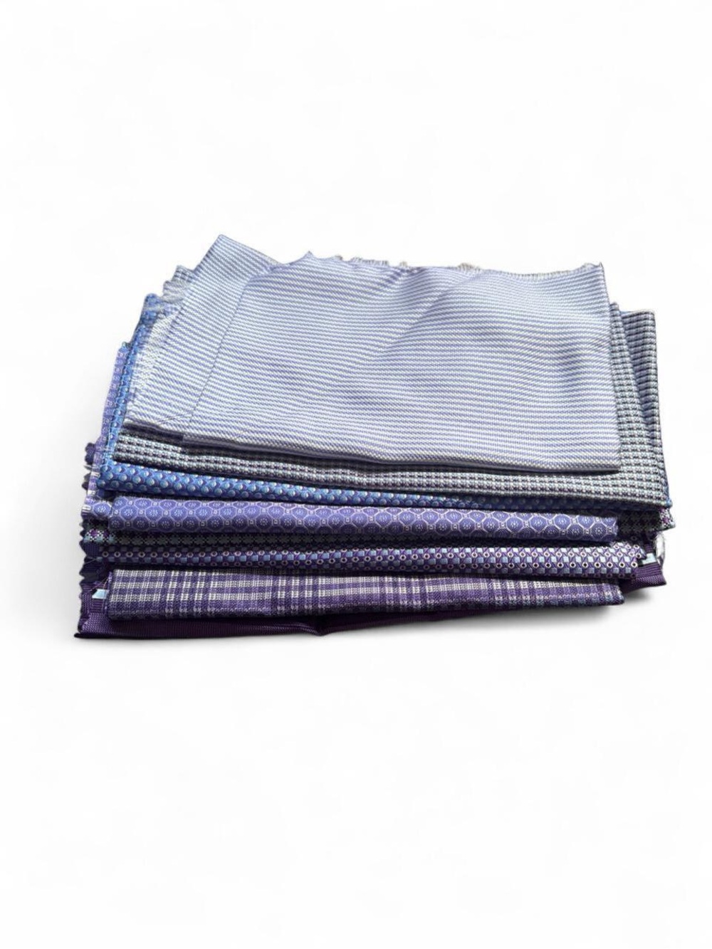 8pc bundle lot purple 100% Italian silk fabric remnants